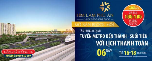 Him Lam Phú An tháng 8/2018 nhận nhà 69m2, 2PN, 2WC chỉ cần 45% nhận nhà, LH 0963456837 9555393