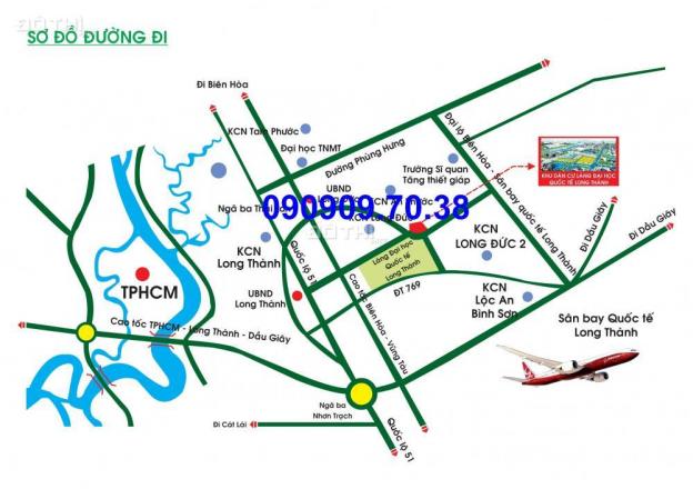 Đất thổ cư gần thị trấn Long Thành, KCN Long Đức giá 3.5tr/m2 090909.70.38 8285701