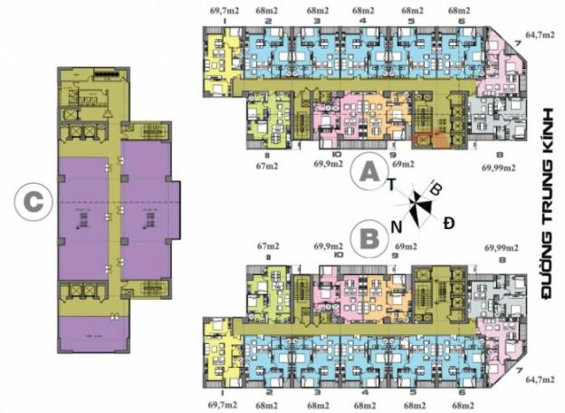 Chính chủ bán CH chung cư 219 Trung Kính, căn tầng 1805, DT: 68m2 giá bán: 29tr/m2. LH: 0963922012 8764027