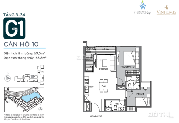 Do không có nhu cầu ở nên cần nhượng gấp căn 10, toà G1 Vinhomes Green Bay, LH 0979099400 8352444