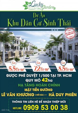 Bán 10 lô nội bộ biệt thự ven sông tại dự án Lucky Garden, giá chỉ 6.2tr/m2. LH: 0909530038 8354043