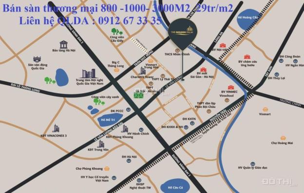 Bán sàn thương mại Golden Palm mặt đường Lê Văn Lương 800 - 1200 - 1500 - 3000m2. Gía 29tr/m2 8357324