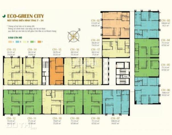 Giá cắt lỗ, bán gấp CHCC 1601 CT4 chung cư Eco Green City, DT: 74,33m2, giá: 25 tr/m2 8364188