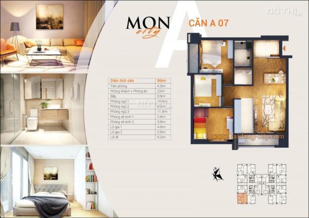 Cắt lỗ gấp 2CH Mon City, căn 1508 (86m2) và 1810 (61.5m2) - Tòa A, giá 28tr/m2. 0983 142 218 8371680