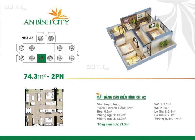 Bán cắt lỗ diện tích 74.3m2 tầng đẹp dự án An Bình City 8374624