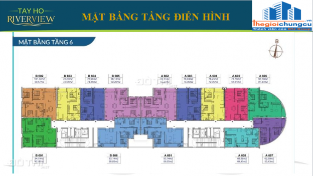 Bán căn hộ chung cư tại dự án Tây Hồ River View, Tây Hồ, Hà Nội, diện tích 64m2, giá 24 triệu/m² 8394969