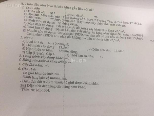 Đất nền giá 33 triệu/m2 duy nhất tại đường số 2, Trường Thọ, Thủ Đức diện tích 77,9m2 8397041