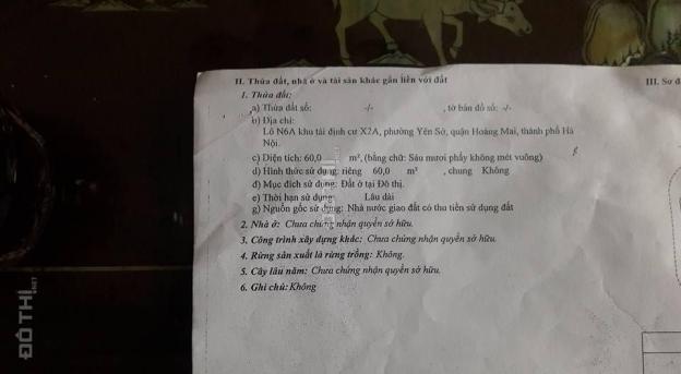 Bán nhà khu tái định cư X2A Yên Sở, Hoàng Mai 60m2 x 4 tầng lô góc giá 5.9 tỷ 8209563
