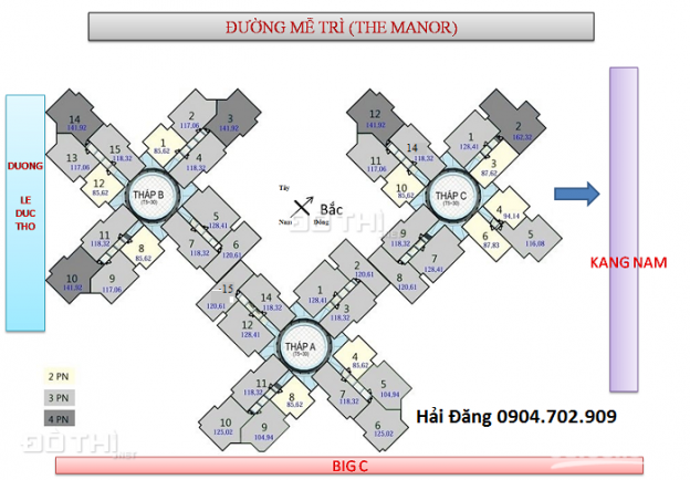 Bán CHCC Golden Palace (2PN): Tầng 20 - Tòa C 87m2 - Ban công Đông Nam (Giá thật 36.9tr/m2) 8470092