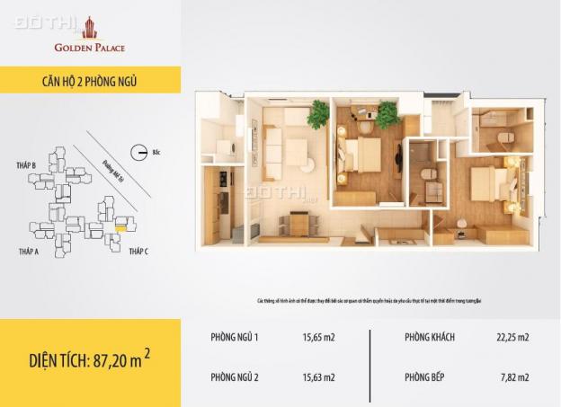 Bán CHCC Golden Palace (2PN): Tầng 20 - Tòa C 87m2 - Ban công Đông Nam (Giá thật 36.9tr/m2) 8470092