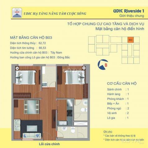 Cần bán căn 2PN (62.72m2) chung cư UDIC Riverside, chung cư phường Vĩnh Tuy, view sông Hồng 8543625