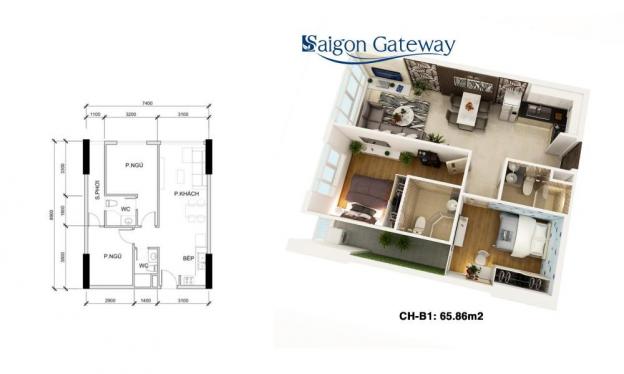 Bán căn hộ chung cư tại dự án Sài Gòn Gateway, Quận 9 giá 1.3 tỷ 8678076
