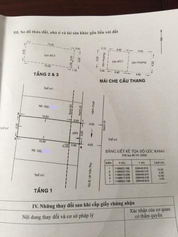 Bán nhà hẻm 102 Lê Văn Thọ, phường 11, quận Gò Vấp, 4,2 x 12,5m, 1 trệt, 3 lầu, giá 4,15 tỷ 8783869