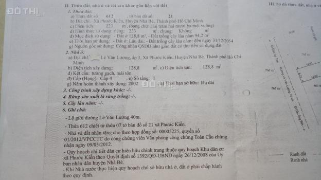 Bán toàn bộ 2 căn nhà cấp 4 liền kề (1052m2 - Công nhận 781m2) MT đường Lê Văn Lương, Phước Kiển 8706164