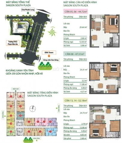 Bán căn hộ tại dự án Saigon South Plaza, Quận 7, diện tích 52m2 giá 22 triệu/m2, LH 0939824188 8733787