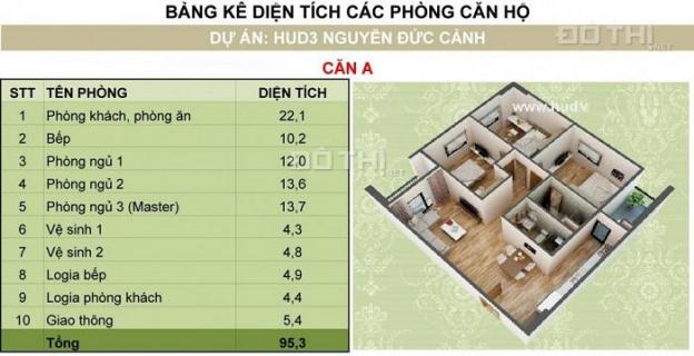 Cấn nhượng lại căn 52m2 tòa H1 chung cư HUD 3 Nguyễn Đức Cảnh, ban công chính Nam 8769428