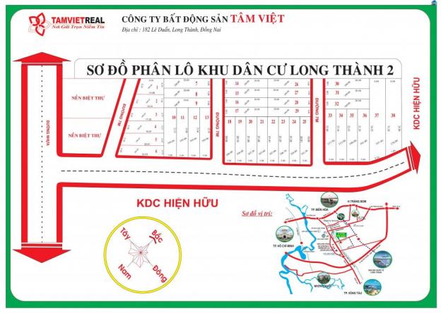 Bán đất thổ cư KDC Long Thành, SHR, giá chỉ 5,4tr/m2 8900494