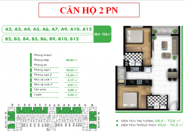 Căn hộ Golf View Palace Tân Sơn, Tân Bình, giá 850 triệu/căn 8939890