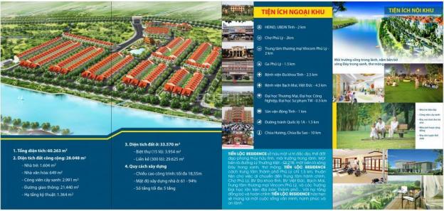 Bán đất tại dự án Tiến Lộc Residential, Phủ Lý, Hà Nam diện tích 90m2 giá 4 triệu/m² 8873664