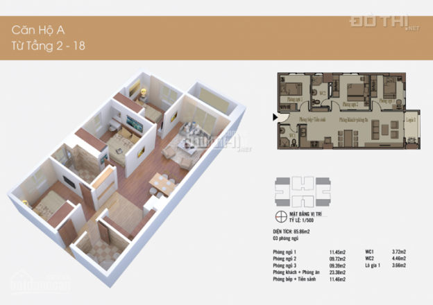 Bán CH 3PN, 85m2 - 88m2 - 102m2 - 120m2, full NT (Cách chợ Mơ 300m) giá chỉ từ 2.1 tỷ. 0986.515.058 8877680