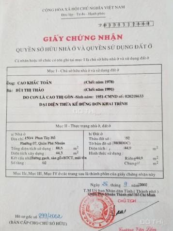 Bán nhà hẻm Nhiêu Tứ, quận Phú Nhuận 8882804