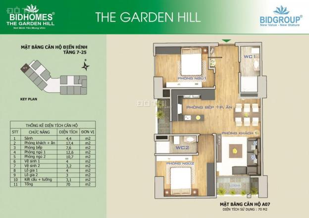 Bán căn hộ chung cư tại dự án The Garden Hills - 99 Trần Bình, Nam Từ Liêm, Hà Nội diện tích 70m2 9099121