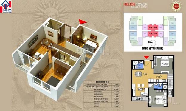 0903222591 cần bán gấp căn hộ chung cư Helios 75 Tam Trinh, S 70m2, giá tốt, đã có sổ đỏ 9101424