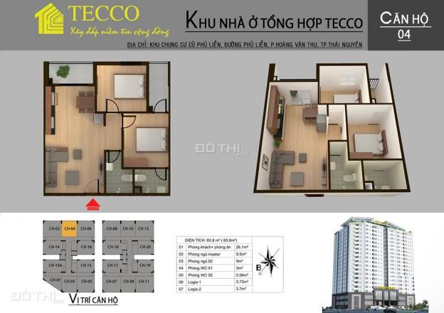 Bán căn hộ 1204 chung cư Tecco Thái Nguyên, liên hệ 0981200492 Hạnh 9157031