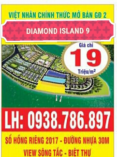 Diamond Island 9 siêu phẩm 3 mặt sông bán giá gốc chủ đầu tư đặt chỗ ngay hôm nay 9209552