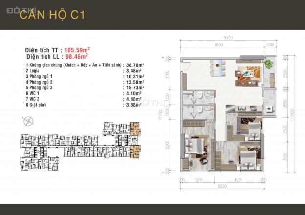 Bán căn hộ 3PN tại dự án Viva Riverside, Quận 6, Hồ Chí Minh, diện tích 90,06m2 giá 2,8 tỷ 9581956