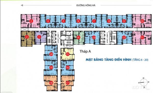 Cần bán căn hộ Botanica Premier, 2 phòng ngủ, 2WC, ban công, tầng 10, view đẹp 9627529