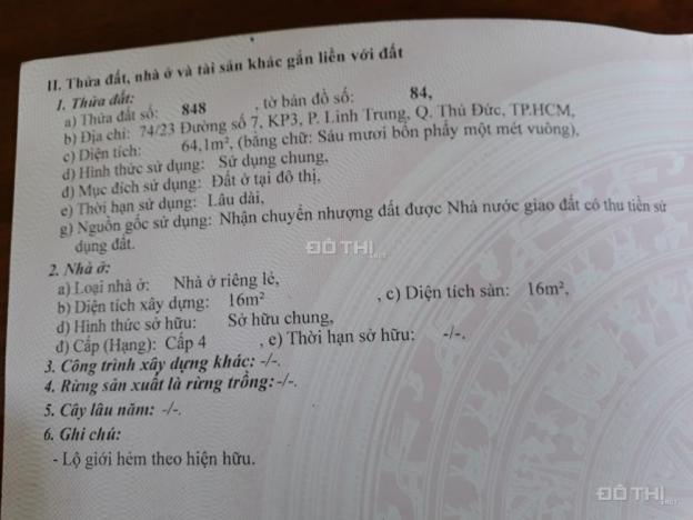 Bán đất đường 6m, đường 7, Linh Trung 64m2, giá 2,75 tỷ 10963112