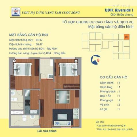 Cần bán căn 04, 64.42m2, chung cư Udic Riverside, phường Vĩnh Tuy, view sông Hồng. LH 0968.595.532 11067742