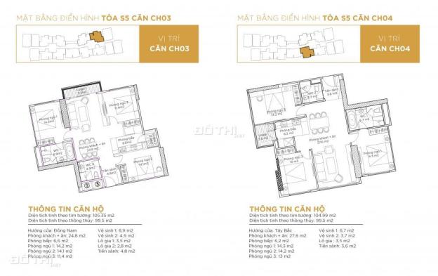 Bán CHCC Sunshine City, DT 92.23m2, 2PN, 2WC, hướng ĐN, giá 3,07 tỷ full nội thất 10909876