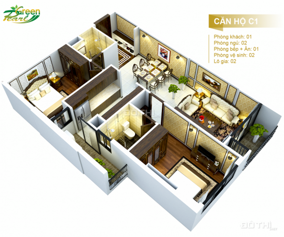 Chỉ cần từ 850tr bạn đã có thể sở hữu được một căn chung cư cao cấp 3PN dự án Green Pearl Minh Khai 11135625