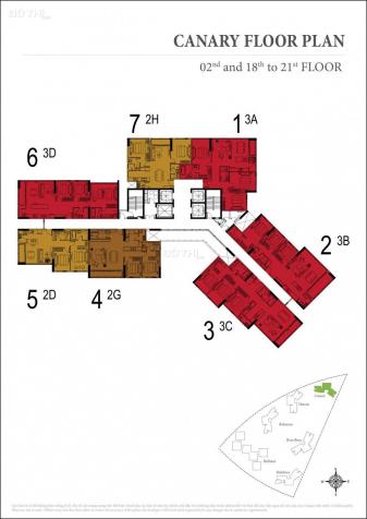 Bán căn hộ Officetel 3 phòng ngủ, tại tháp Canary, dự án Đảo Kim Cương 11480760