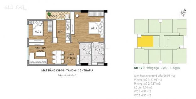 Bán căn hộ 66m2 - View Vinhome The Hamony giá 1,44 tỷ - liên hệ 0946 993 933 11406057