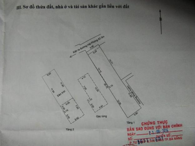 Bán nhà 2 tầng kiệt 3m, 461 Hải Phòng, Đà Nẵng 11542629