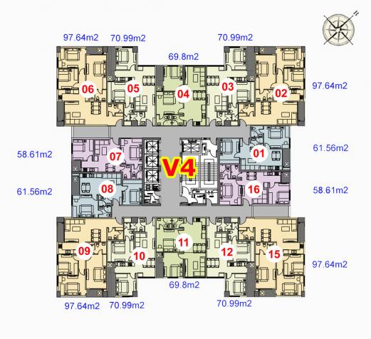 Cần bán gấp căn hộ 70.99m2, tòa V4 dự an Home City với giá chỉ 34,5 tr/m2 12109110