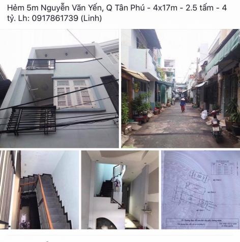 Bán nhà hẻm 5m Nguyễn Văn Yến, Q. Tân Phú, 4x17m, 2,5 tấm, 4 tỷ 0917861739 Linh 11932835