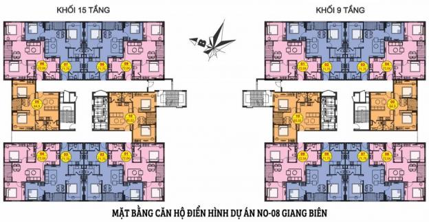 Bán căn hộ chung cư NO-08 Giang Biên, giá 22tr/m2 full NT + VAT, CK 100 triệu, LH: 0822120996 12407217