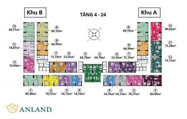 Tôi chuyển công tác, cần bán lại căn hộ 53.56m2 CC Anland 1 Nam Cường giá 1.35 tỷ, LH 0904391212 12114328