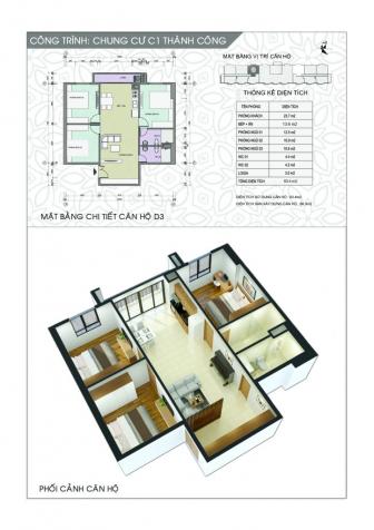Bán căn hộ 3 PN Thành Công, cần bán gấp CH 88m2, chung cư C1 Thành Công, Ba Đình, LH 0963668113 12060152