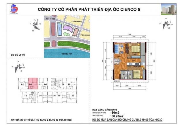 Bán căn hộ tầng 1904 tòa HH03C B1.3 chung cư Thanh Hà Mường Thanh, giá 10,5tr/m2, LH 0983405792 12089821