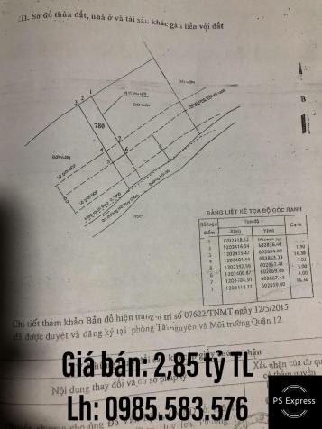 Cần tiền bán gấp lô đất thổ cư, SHR, chính chủ, đường Thạnh Lộc 31, DT 102m2, giá bán 2,85 tỷ 12127225