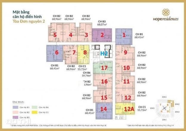 Chính chủ cần nhượng lại suất vào tên HĐ trực tiếp, 68m2, tầng 12 chung cư Phúc Đồng, giá đẹp 12011765