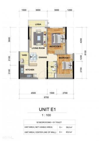 Celadon City khu Emerald cao cấp căn 2 phòng ngủ, DT 63m2, giá 2,35 tỷ 12121314