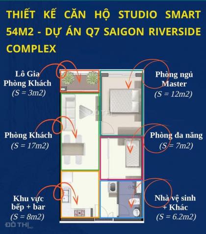 Bán căn hộ chung cư tại Q7 Saigon Riverside, Quận 7, Hồ Chí Minh. DT 53m2, 2 PN, giá 1.55 tỷ 12130818