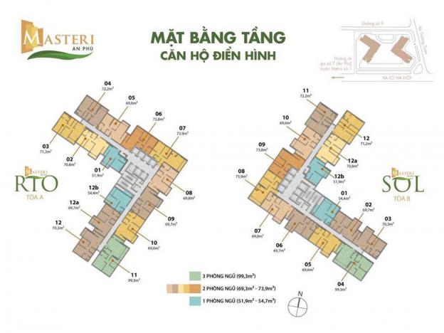 Cần bán căn hộ Masteri An Phú, 2pn, 70m2, 3.5 tỷ, view sông. LH 0909 182 993 12179623