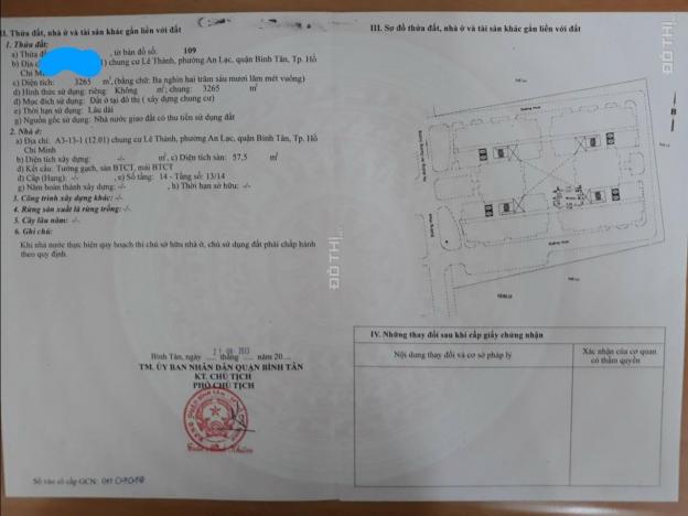 Bán căn hộ chung cư Lê Thành, sổ hồng vĩnh viễn, giá rẻ, quận Bình Tân 12129318